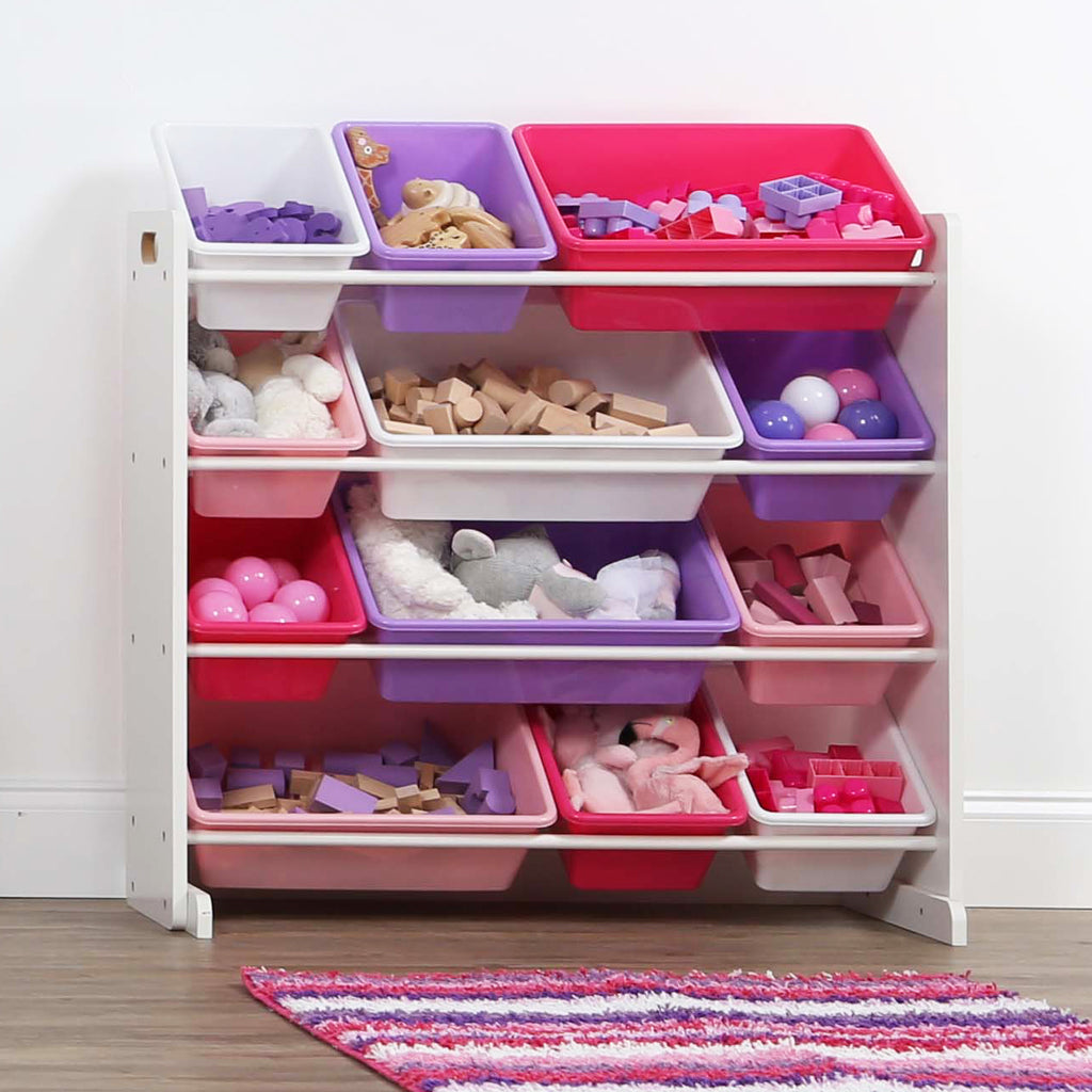 EasyView Travel Doll Toy Storage Organizer Case Compatible (Purple-Pink)